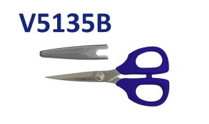 Kai V5135B: 5 1/2-inch Embroidery Scissors True Blue with Blade Cap