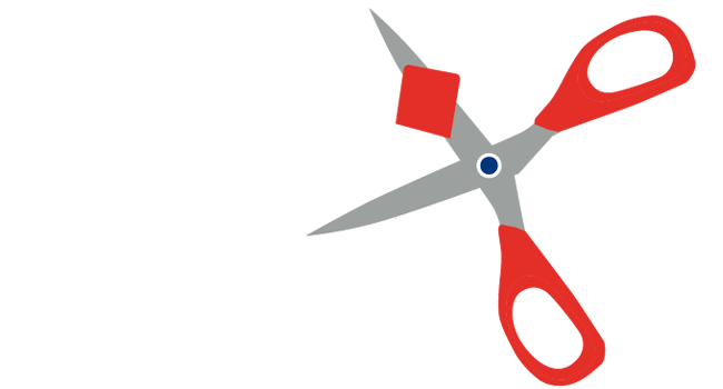 KAI Scissors Logo Part White