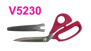 Kai V5230: 9-inch Bent Handle Scissors Very Berry with Blade Cap